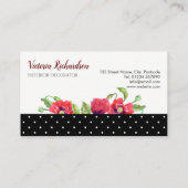 ウォーターカラーレッドポピーズフローラデザイン 名刺 (裏面)