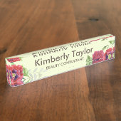 ウォーターカラーレッドポピーフローライラストレーション事務所 デスクネームプレート (側面)