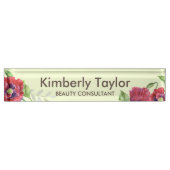 ウォーターカラーレッドポピーフローライラストレーション事務所 デスクネームプレート (正面)