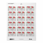 ウォーターカラーレッドポピーフローライラストレーション ラベル (フルシート)