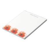 ウォーターカラーレッドポピー名前をカスタムする ノートパッド (回転)