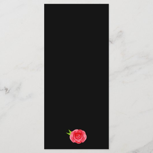 ウォーターカラーレッドローズダービーブライダルシャワー メニュー (裏面)