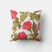ウォーターカラーレッドローズブーケ装飾用クッション クッション (裏面)