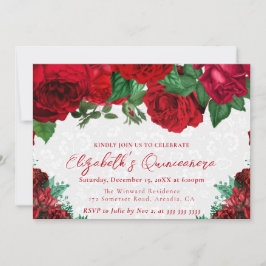 ウォーターカラーレッドローゼスキンセアニェラ 招待状