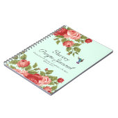 ウォーターカラーレッドローゼス祈りの言葉ジャーナル ノートブック (左側)