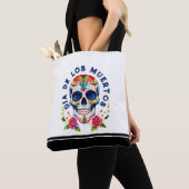 ウォーターカラーレトロシュガースカル トートバッグ (クローズアップ)