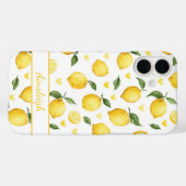 ウォーターカラーレモンとハートのモノグラム入り Case-Mate iPhoneケース (裏面 (横))