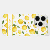 ウォーターカラーレモンとハートのモノグラム入り Case-Mate iPhoneケース (裏面 (横))