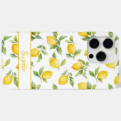ウォーターカラーレモンのモノグラム Case-Mate iPhoneケース (裏面 (横))