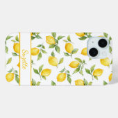 ウォーターカラーレモンのモノグラム Case-Mate iPhoneケース (裏面 (横))