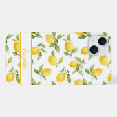 ウォーターカラーレモンのモノグラム iPhoneケース (裏面横)