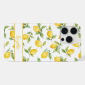 ウォーターカラーレモンのモノグラム iPhoneケース (裏面横)