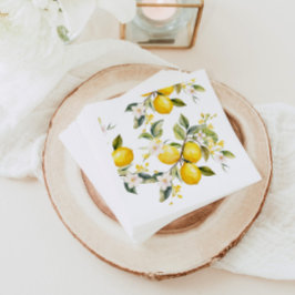 ウォーターカラーレモンの柑橘系の誕生日パーティー スタンダードカクテルナプキン