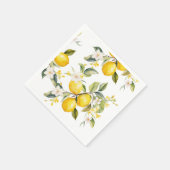 ウォーターカラーレモンの柑橘系の誕生日パーティー スタンダードカクテルナプキン (角)
