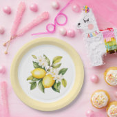 ウォーターカラーレモンの柑橘系の誕生日パーティー ペーパープレート (パーティー)