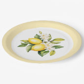 ウォーターカラーレモンの柑橘系の誕生日パーティー ペーパープレート (アングル)