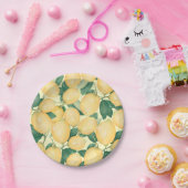 ウォーターカラーレモンの緑 ペーパープレート (パーティー)