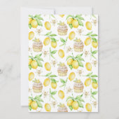 ウォーターカラーレモンカップケーキリースベビー散水 招待状 (裏面)