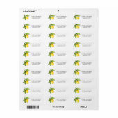 ウォーターカラーレモングリーナリー差出人住所 ラベル (フルシート)