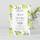 ウォーターカラーレモングリーンバンチブライダルシャワー 招待状 (スタンド正面)