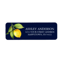 ウォーターカラーレモングリーンリーブルー差出人住所 ラベル