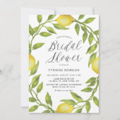 ウォーターカラーレモングリーンリーリースブライダルシャワー 招待状 (正面)