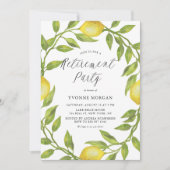 ウォーターカラーレモングリーンリーリースリタイアメントパーティー 招待状 (正面)