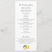 ウォーターカラーレモンシトラスグリーンリー結婚フローラ プログラム (裏面)