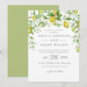 ウォーターカラーレモンシトラスフルーツ結婚式招待状 招待状 (正面/裏面)