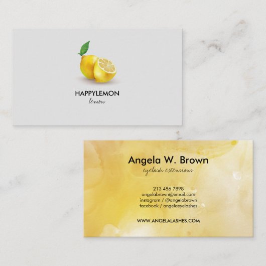 ウォーターカラーレモンシトラスライム 名刺 (正面/裏面)