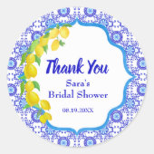 ウォーターカラーレモンズアマルフィブライダルサンキューラウンド ラウンドシール (正面)