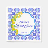 ウォーターカラーレモンズアマルフィブライダルシャワー スタンダードカクテルナプキン (正面)