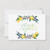 ウォーターカラーレモンズオリブサンキューカード サンキューカード (正面)