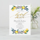 ウォーターカラーレモンズオリブブライダルシャワー 招待状 (スタンド正面)