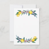 ウォーターカラーレモンズオリブ披露宴 招待状 (裏面)