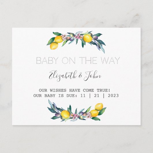 ウォーターカラーレモンズオリブ 案内ポストカード (正面)