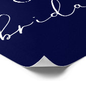 ウォーターカラーレモンズネイビーブライダルシャワーウェルカム ポスター (角)