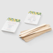 ウォーターカラーレモンズピンク文字結婚式 プログラム ハンドファン (組立なし)