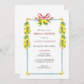 ウォーターカラーレモンズホリデーブライダルシャワー 招待状 (正面/裏面)