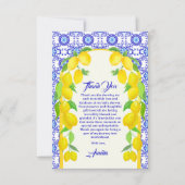 ウォーターカラーレモンズポジターノアマルフィタイルデザイン サンキューカード (正面)