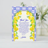 ウォーターカラーレモンズポジターノアマルフィタイルデザイン サンキューカード (スタンド正面)