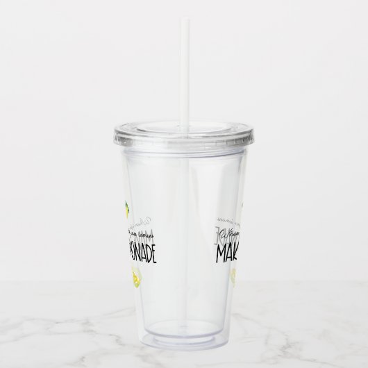 ウォーターカラーレモンズレモネードライフ引用文 アクリルタンブラー (右)