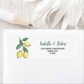 ウォーターカラーレモンツリーブランチ結婚ズ ラベル (インサイチュ)