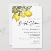 ウォーターカラーレモンテーマブライダルシャワー 招待状 (正面)