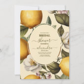 ウォーターカラーレモンテーマブライダルシャワー 招待状 (正面)