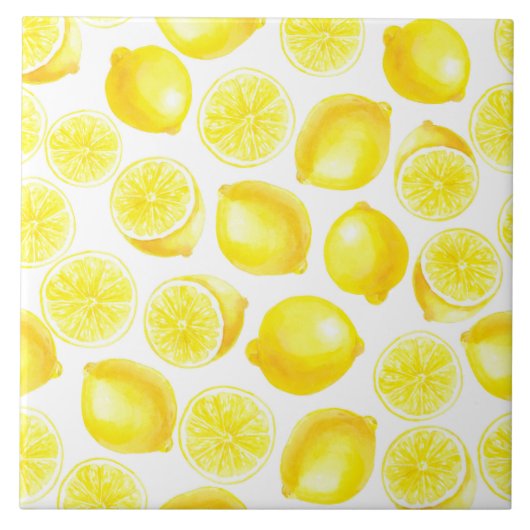 ウォーターカラーレモンデザイン タイル (正面)