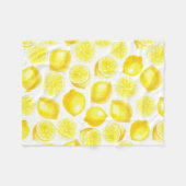 ウォーターカラーレモンデザイン フリースブランケット (正面(横))