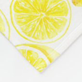 ウォーターカラーレモンデザイン フリースブランケット (角)