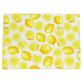 ウォーターカラーレモンデザイン ラージペーパーバッグ (正面)