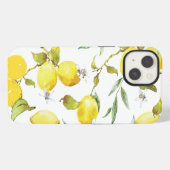 ウォーターカラーレモンパターン iPhoneケース (裏面横)